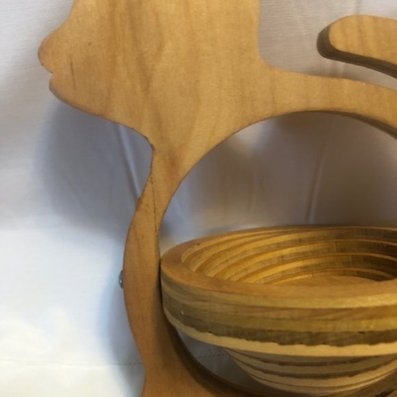 Never-Used Handcrafted Collapsible Wooden Basket - Picture 6 of 7